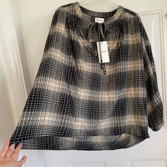 JOIE Barrian Women’s Plaid 3/4 Sleeve Flannel Shirt Size XL - Picture 10 of 11